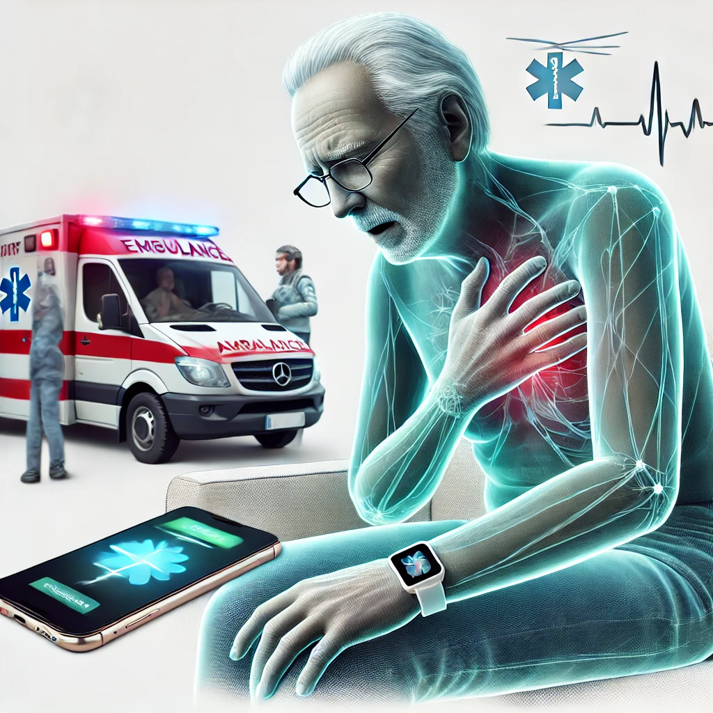 Automatic Heart attack detection and automatic emergency service call